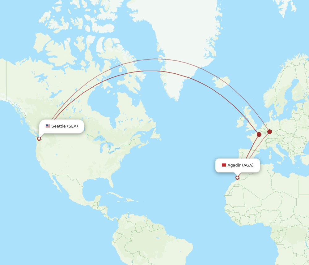 SEA-AGA flight routes