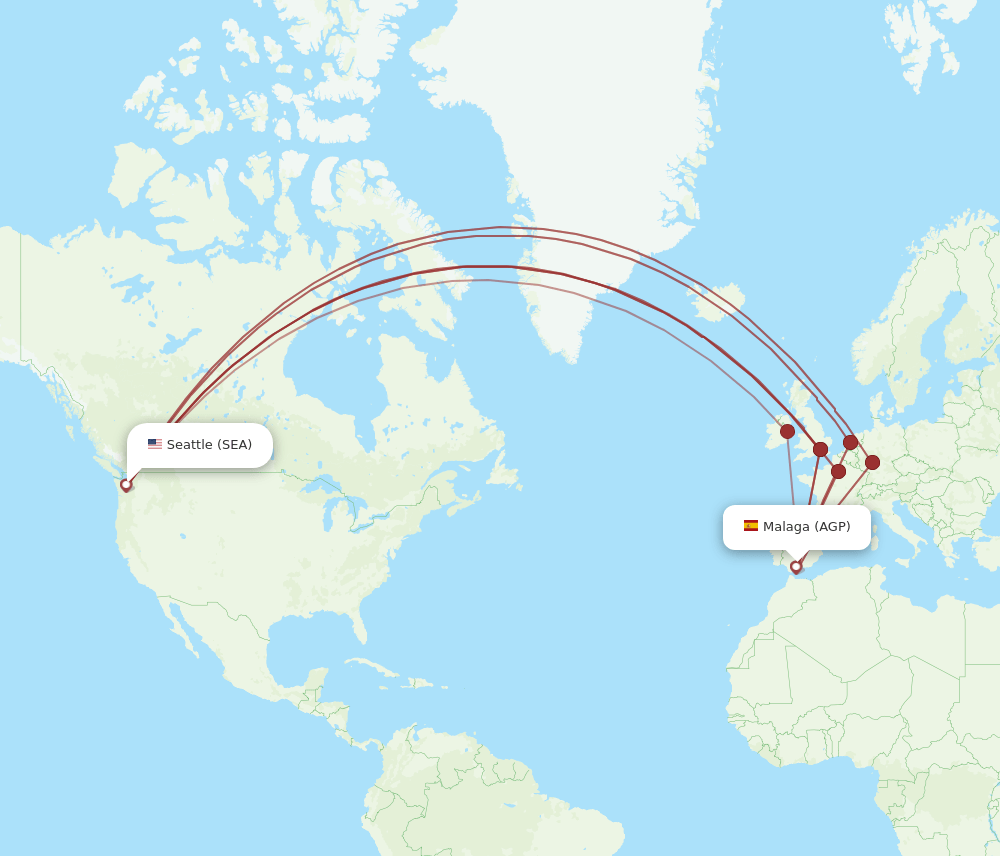 SEA-AGP flight routes