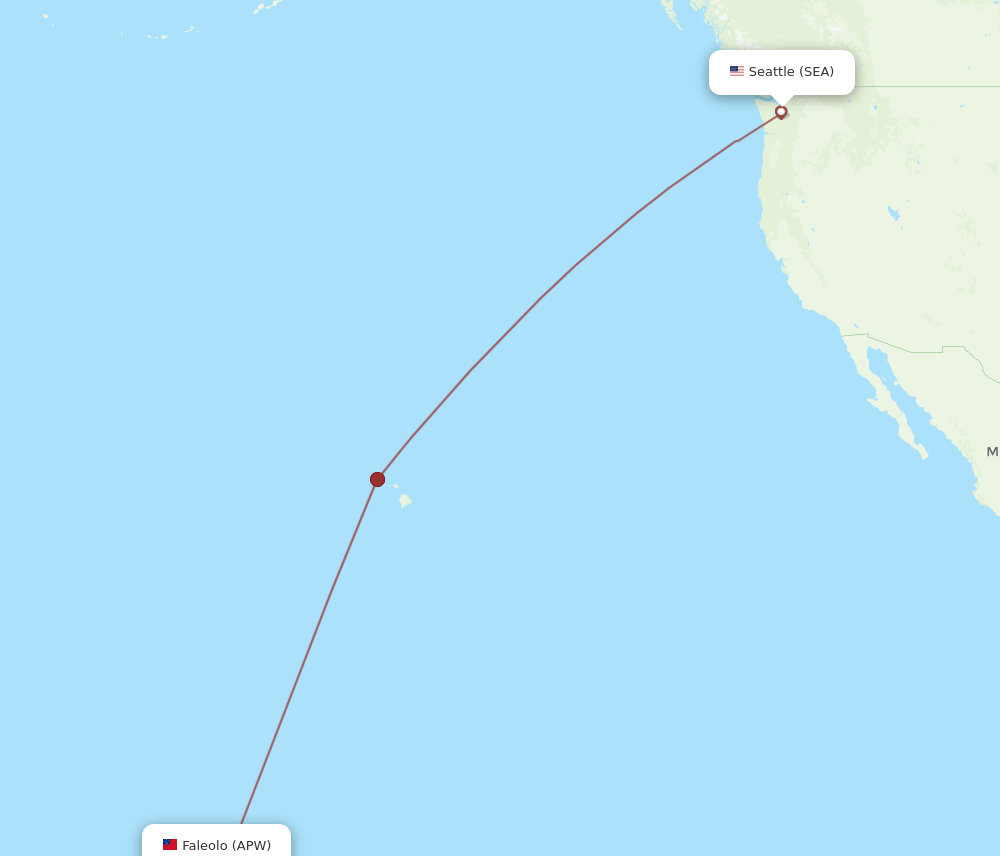 SEA to APW flights and routes map
