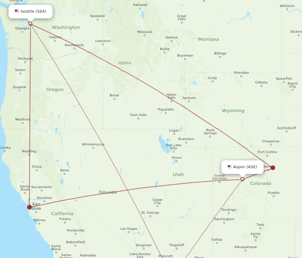 SEA-ASE flight routes
