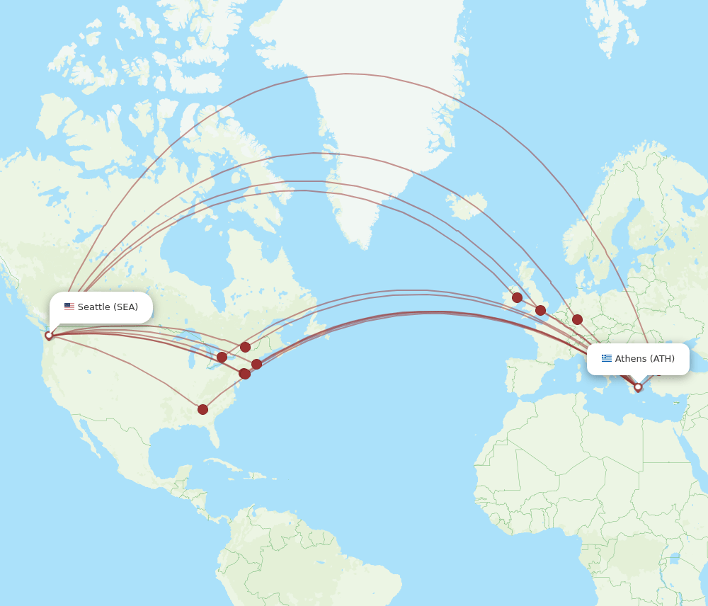 SEA-ATH flight routes