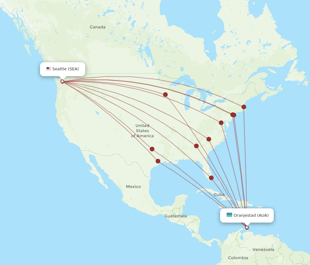 SEA-AUA flight routes