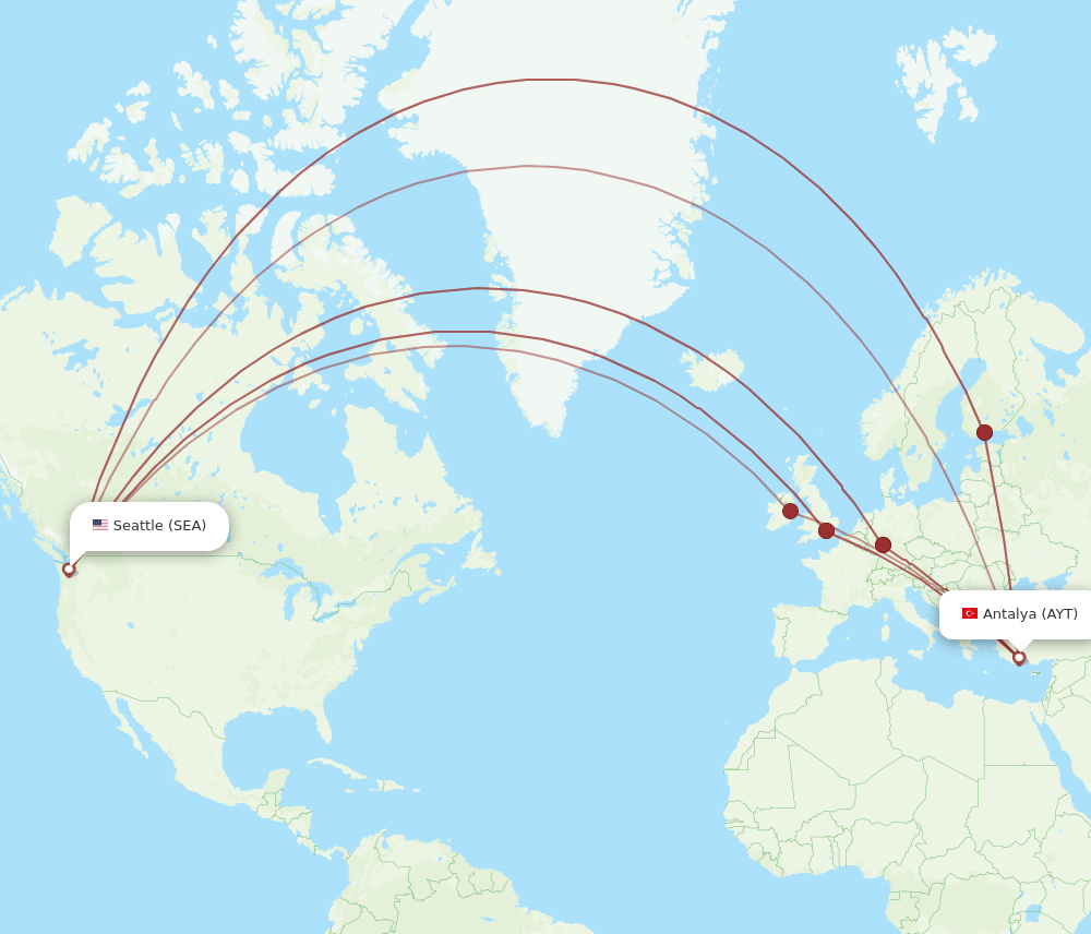 SEA-AYT flight routes