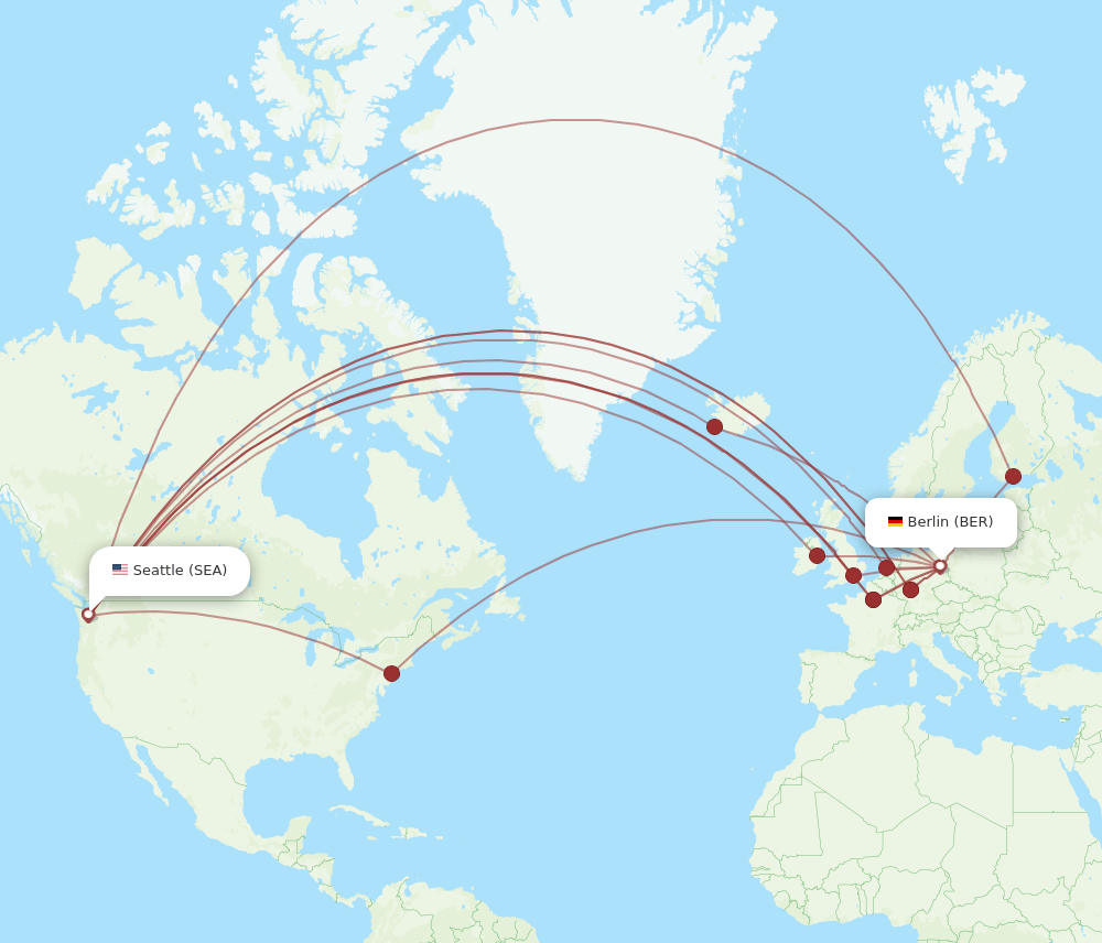 SEA-BER flight routes