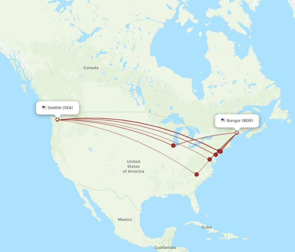 SEA-BGR flight routes