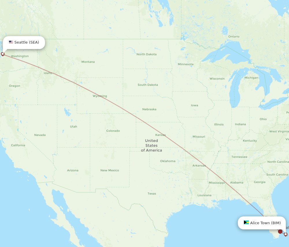 SEA-BIM flight routes