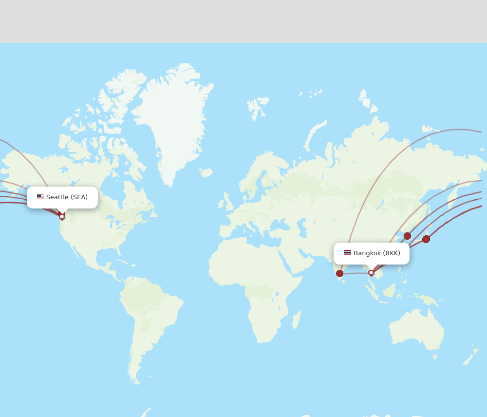 SEA to BKK flights and routes map