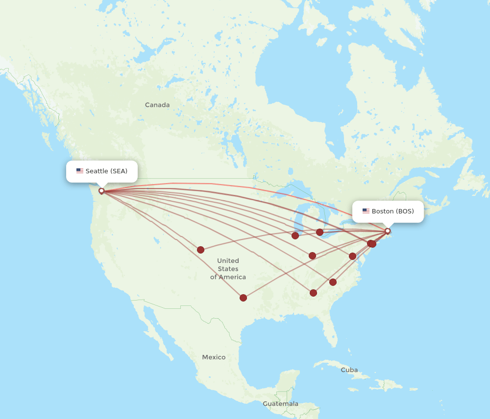 SEA-BOS flight routes