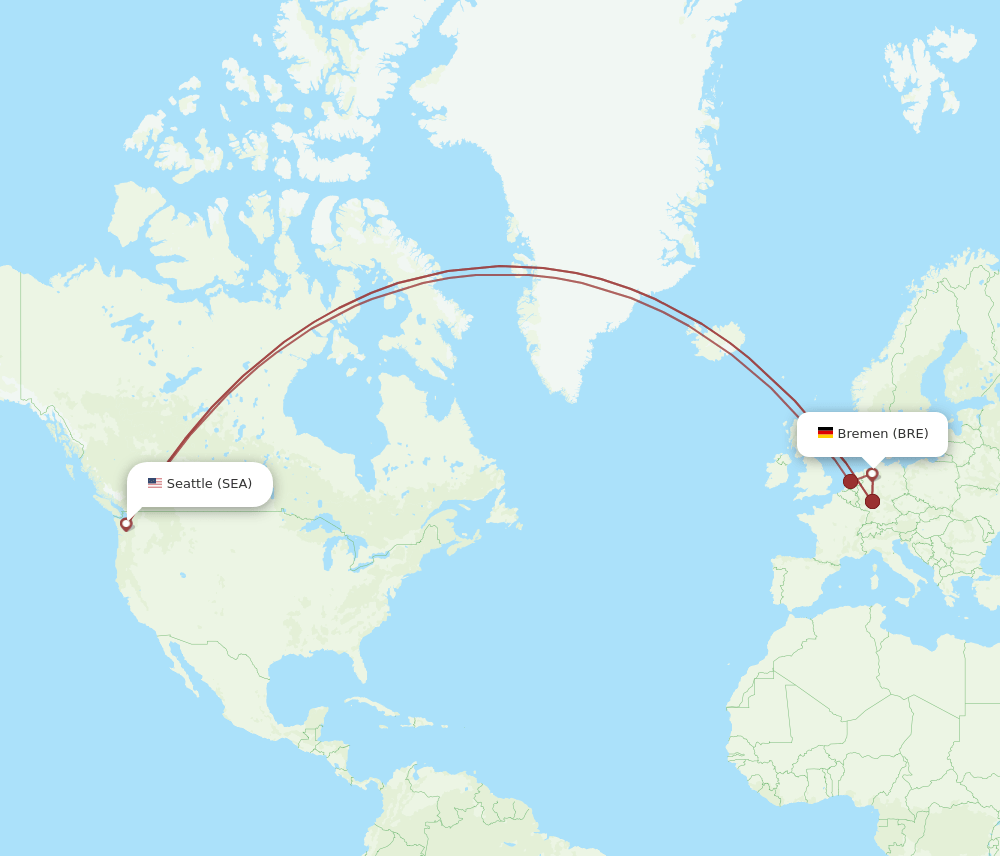 SEA-BRE flight routes