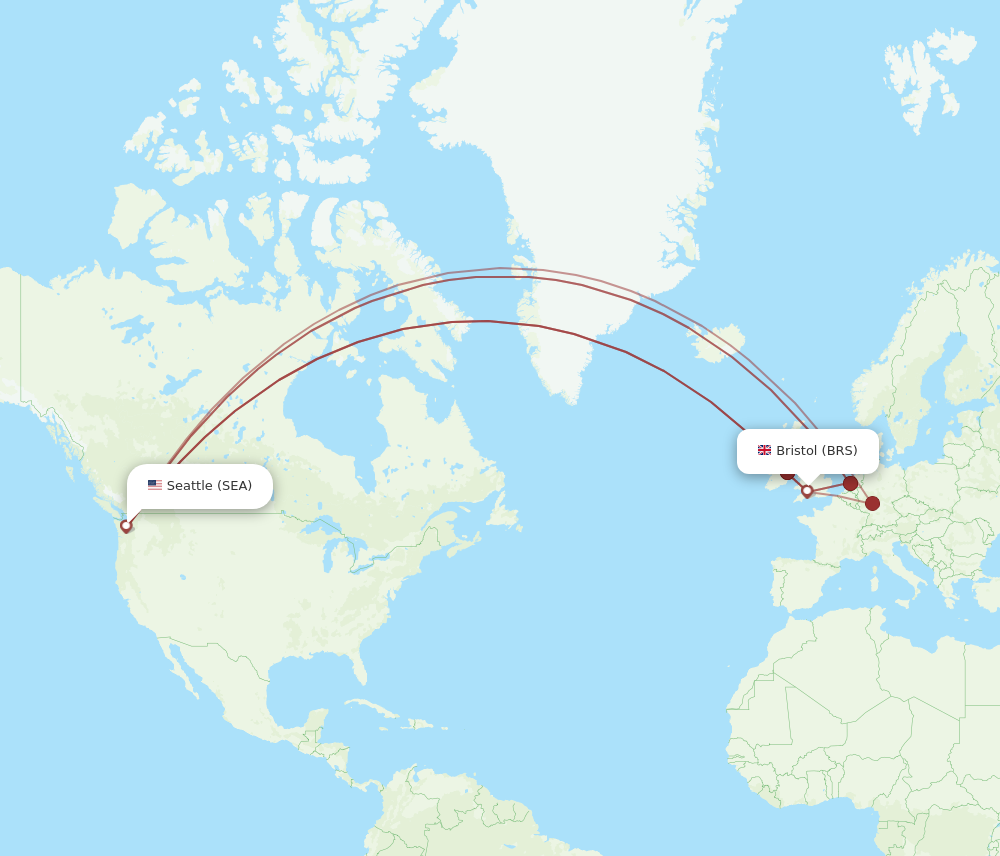 SEA to BRS flights and routes map