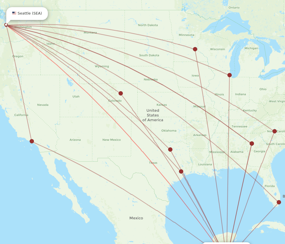SEA-BZE flight routes