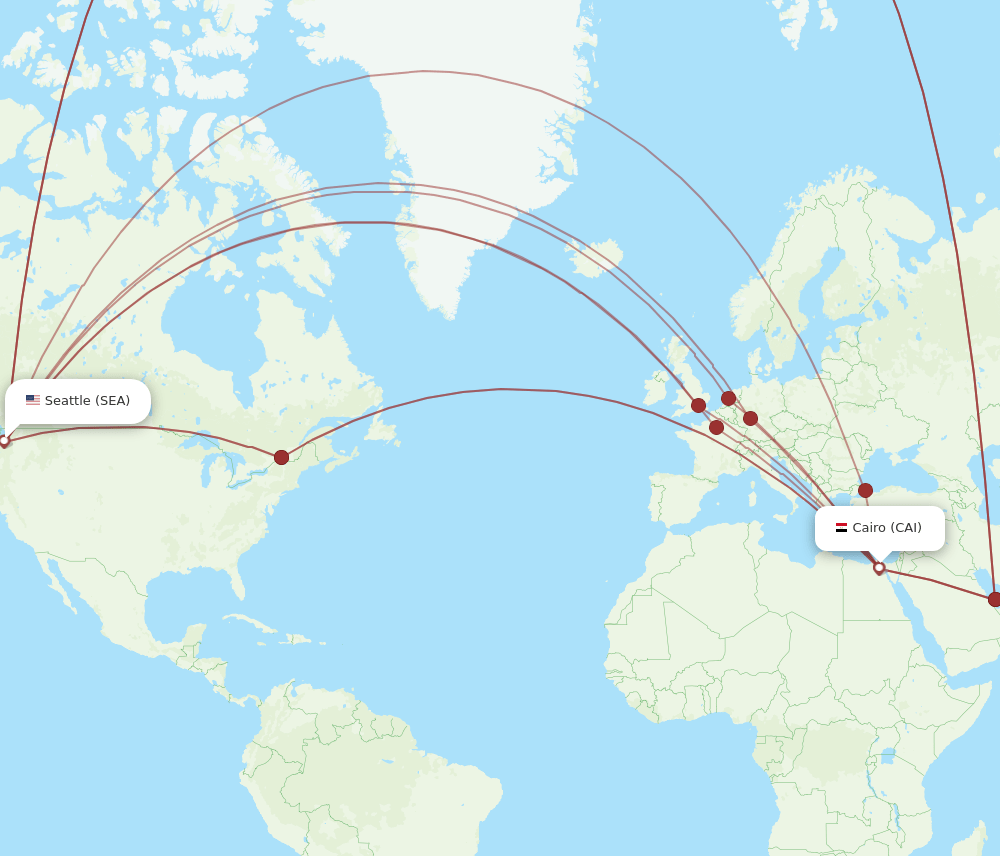 SEA-CAI flight routes