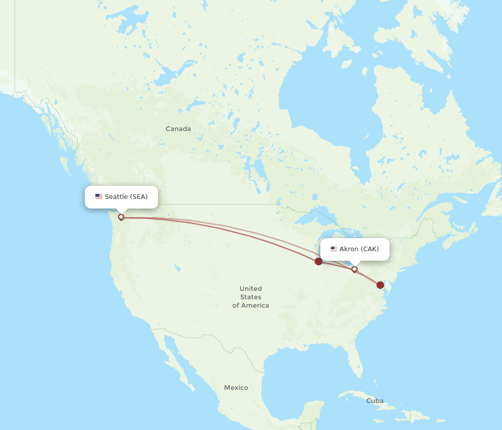 SEA-CAK flight routes