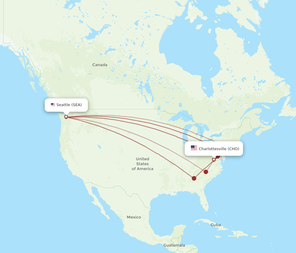 SEA-CHO flight routes