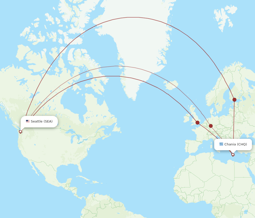 SEA-CHQ flight routes