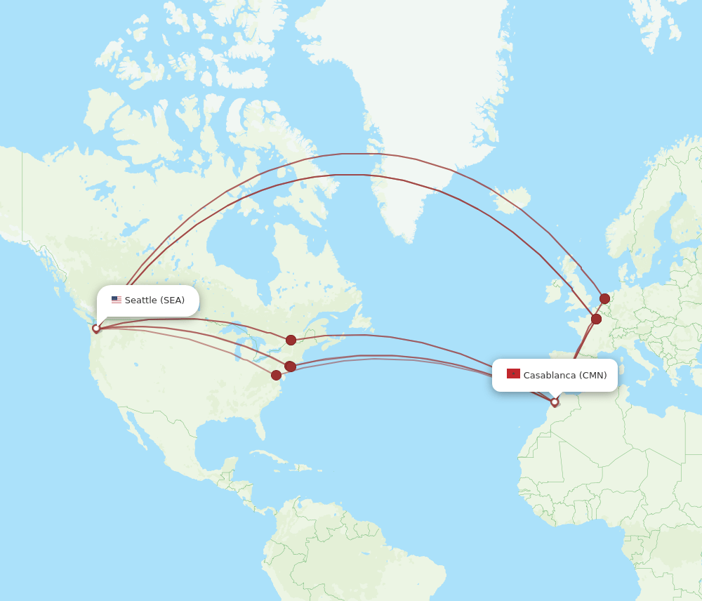 SEA-CMN flight routes