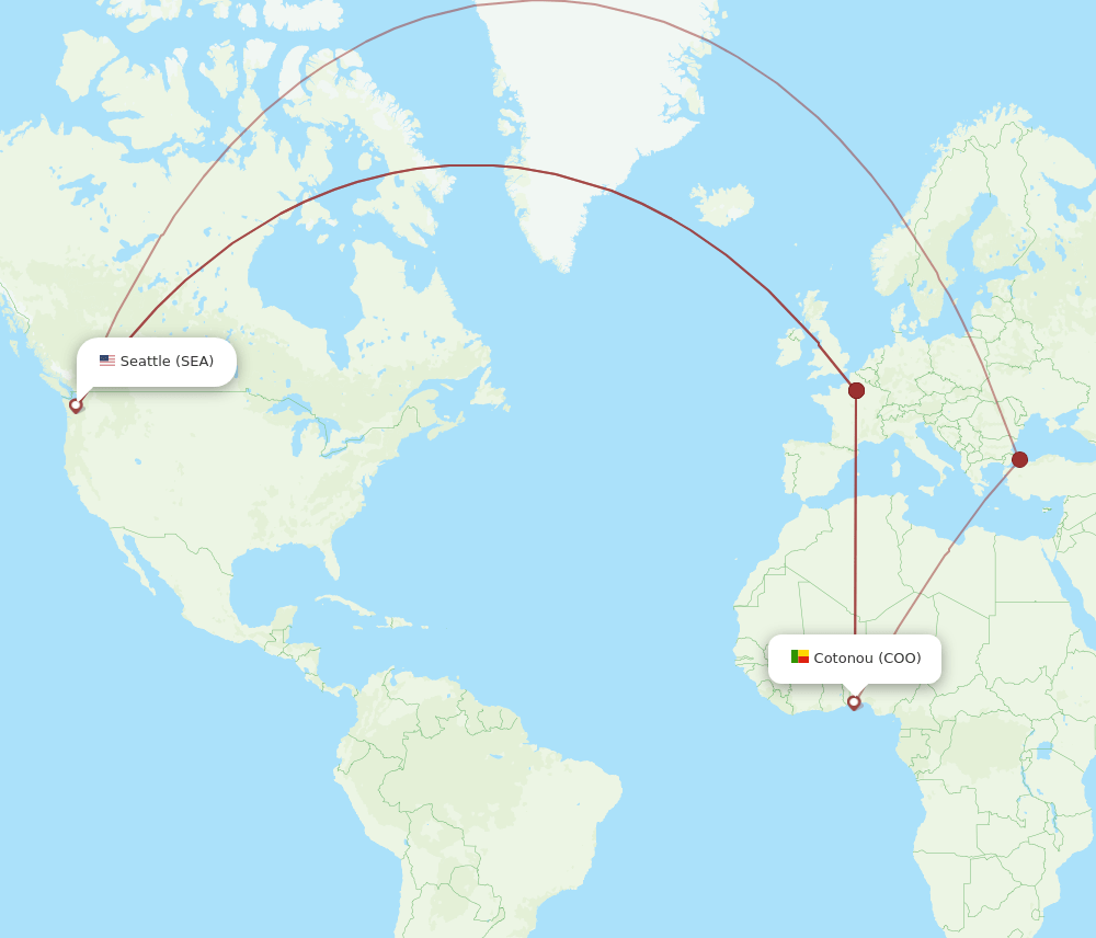 SEA-COO flight routes