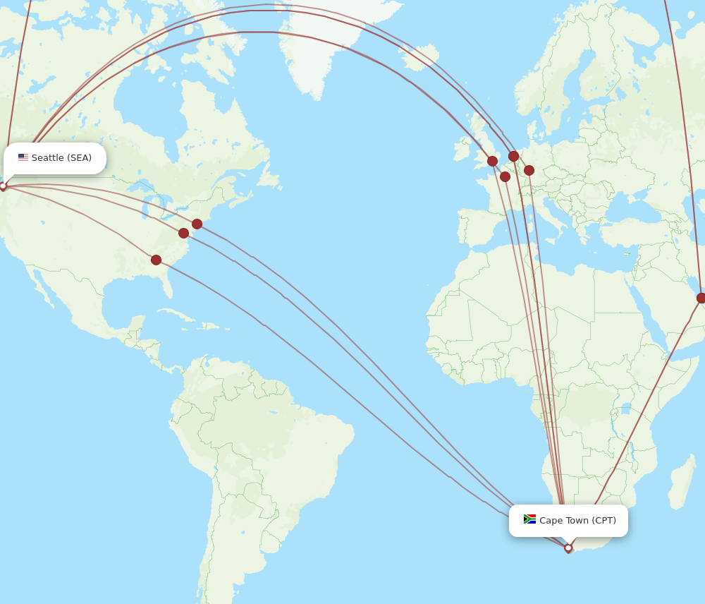SEA-CPT flight routes
