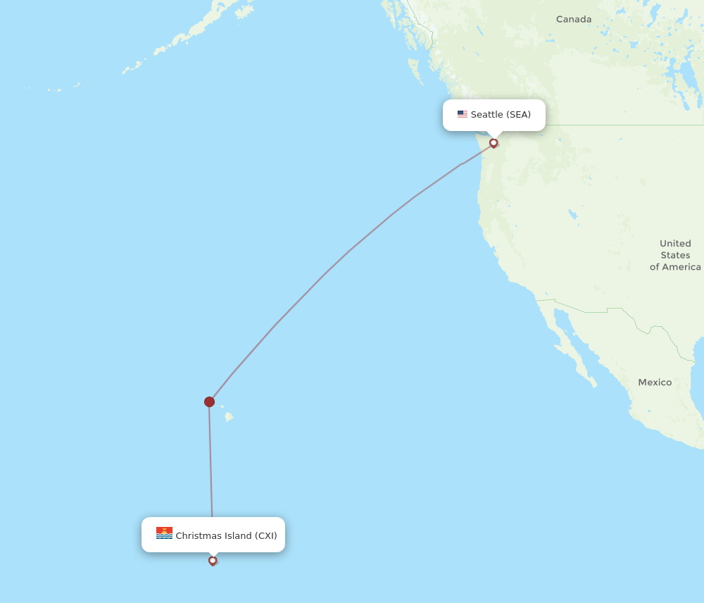 SEA-CXI flight routes