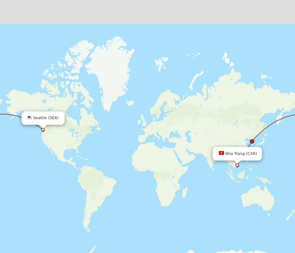 SEA to CXR flights and routes map