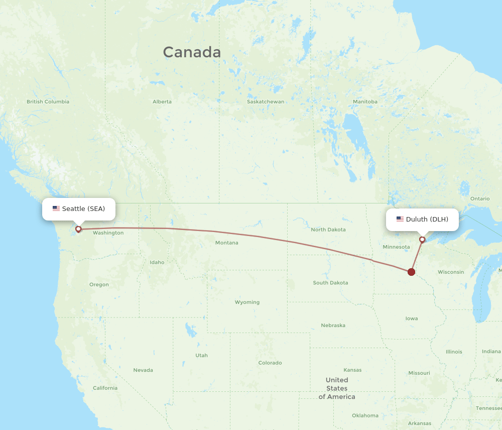 SEA-DLH flight routes