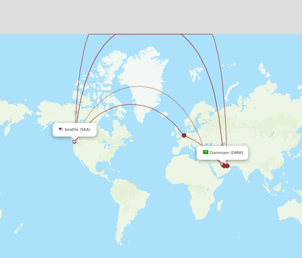 SEA-DMM flight routes