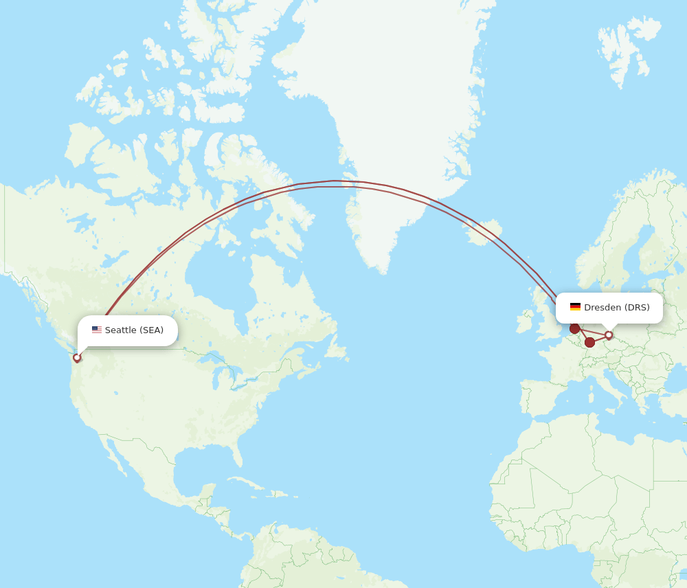 SEA-DRS flight routes