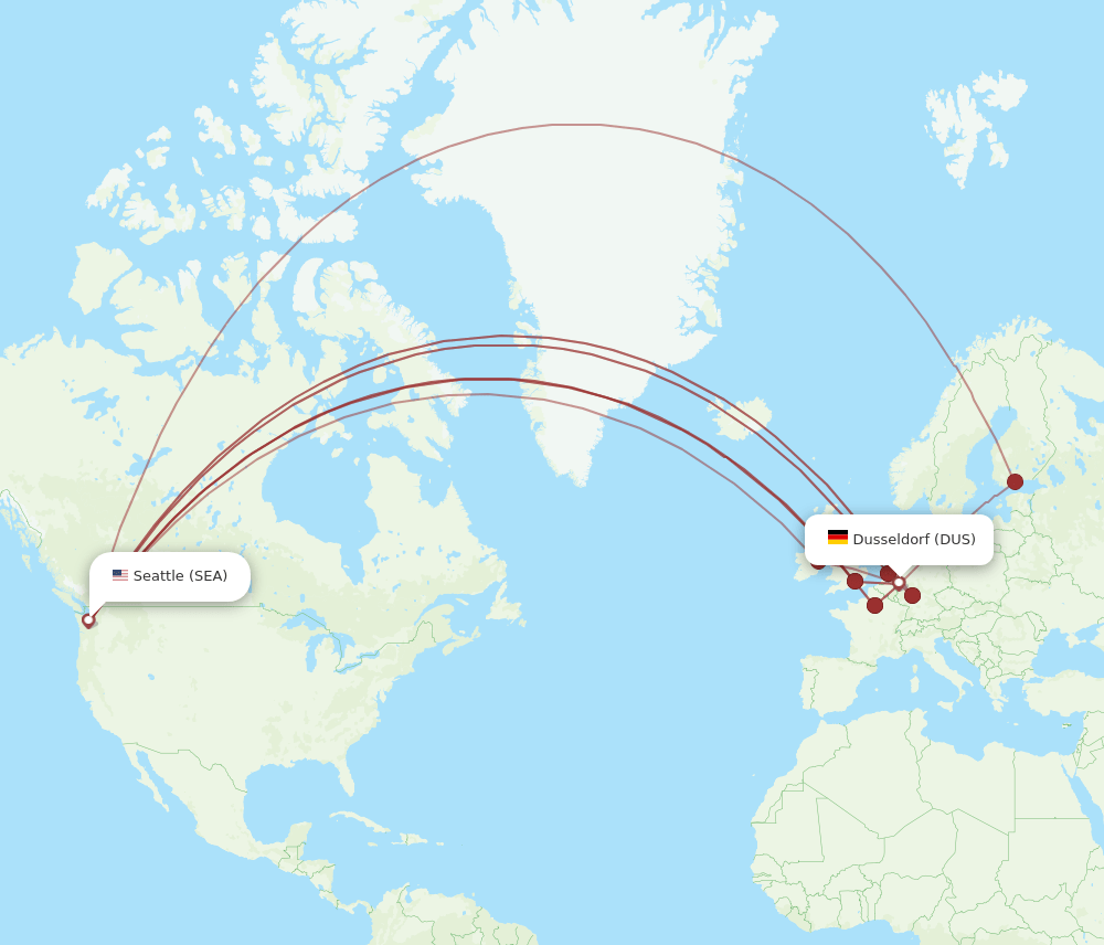 SEA-DUS flight routes
