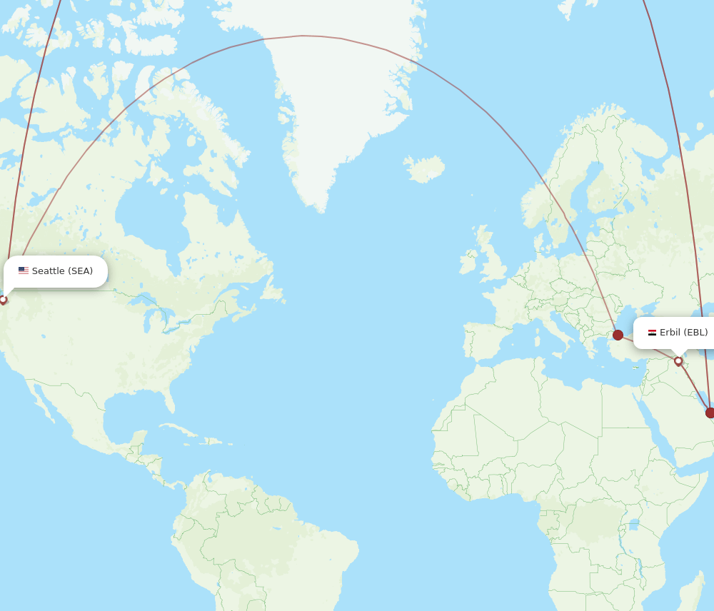 SEA-EBL flight routes