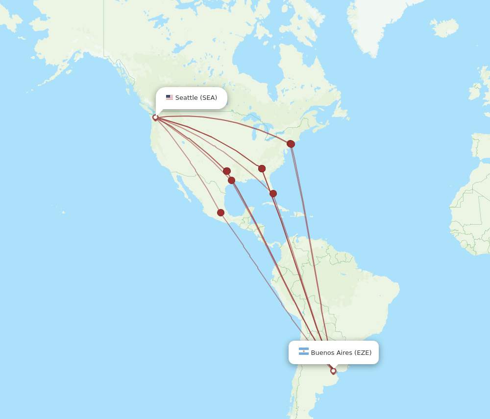 SEA-EZE flight routes