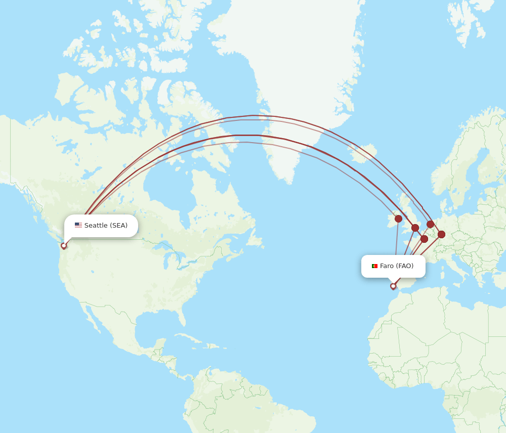 SEA-FAO flight routes