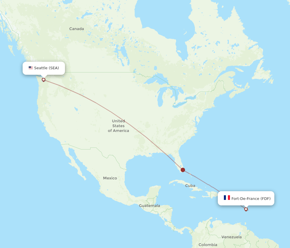 SEA-FDF flight routes