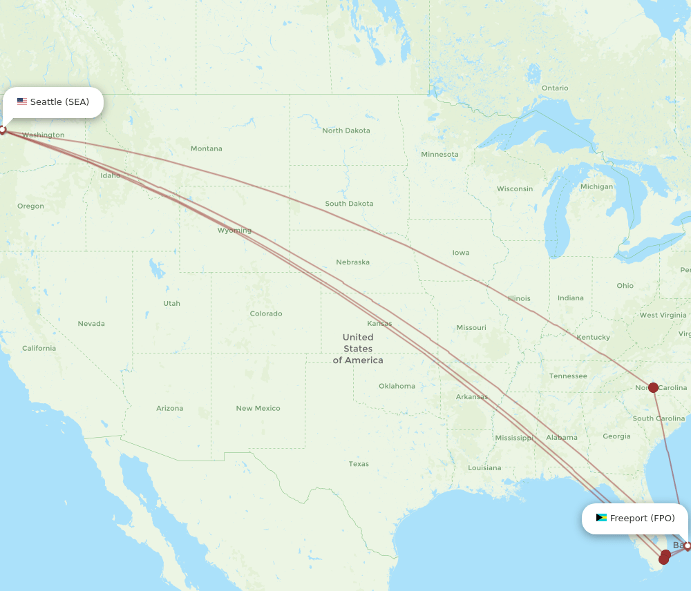 SEA-FPO flight routes