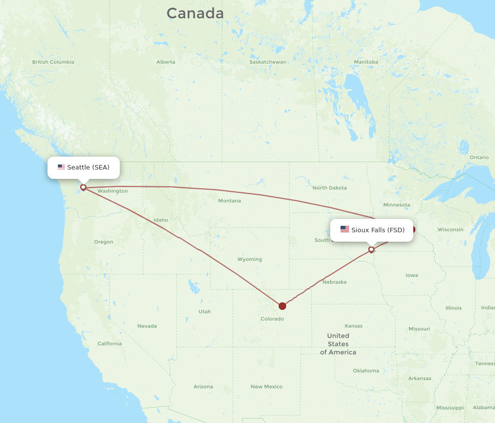 SEA-FSD flight routes