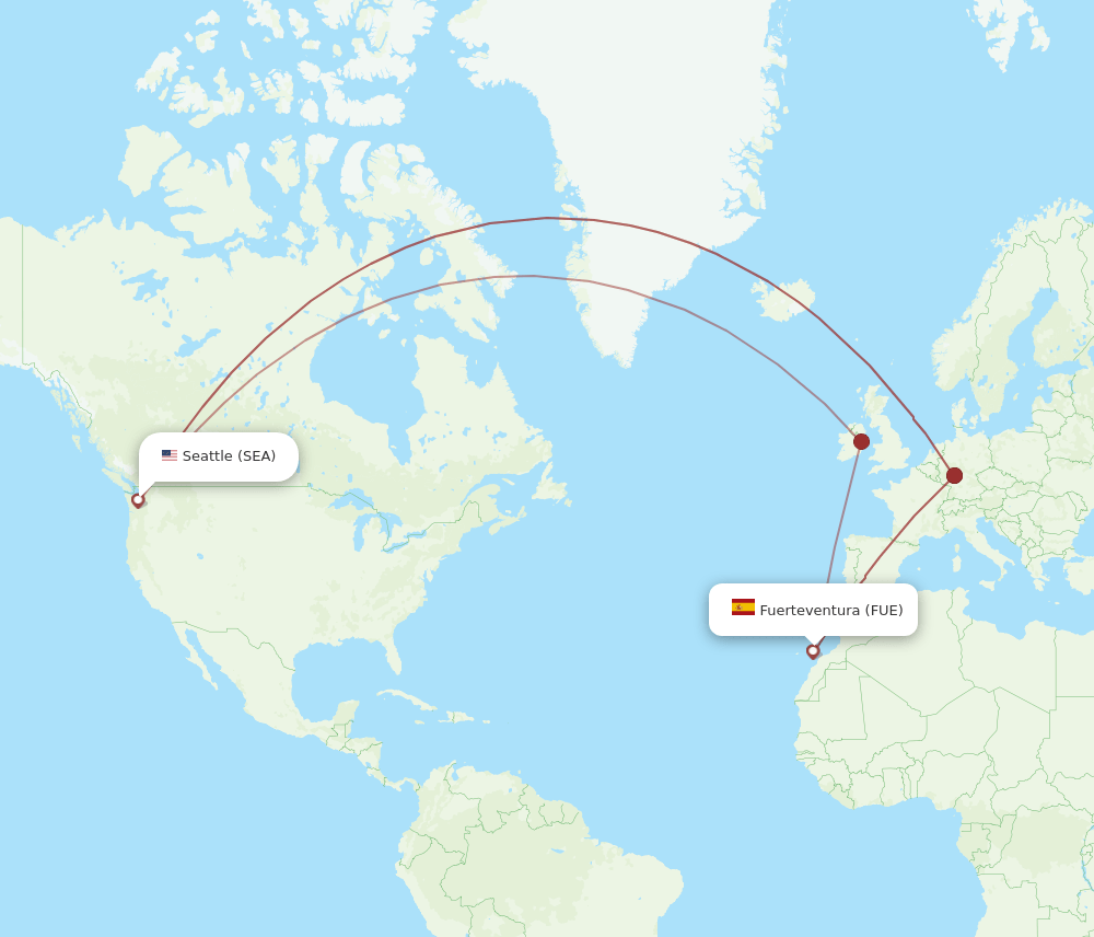 SEA-FUE flight routes