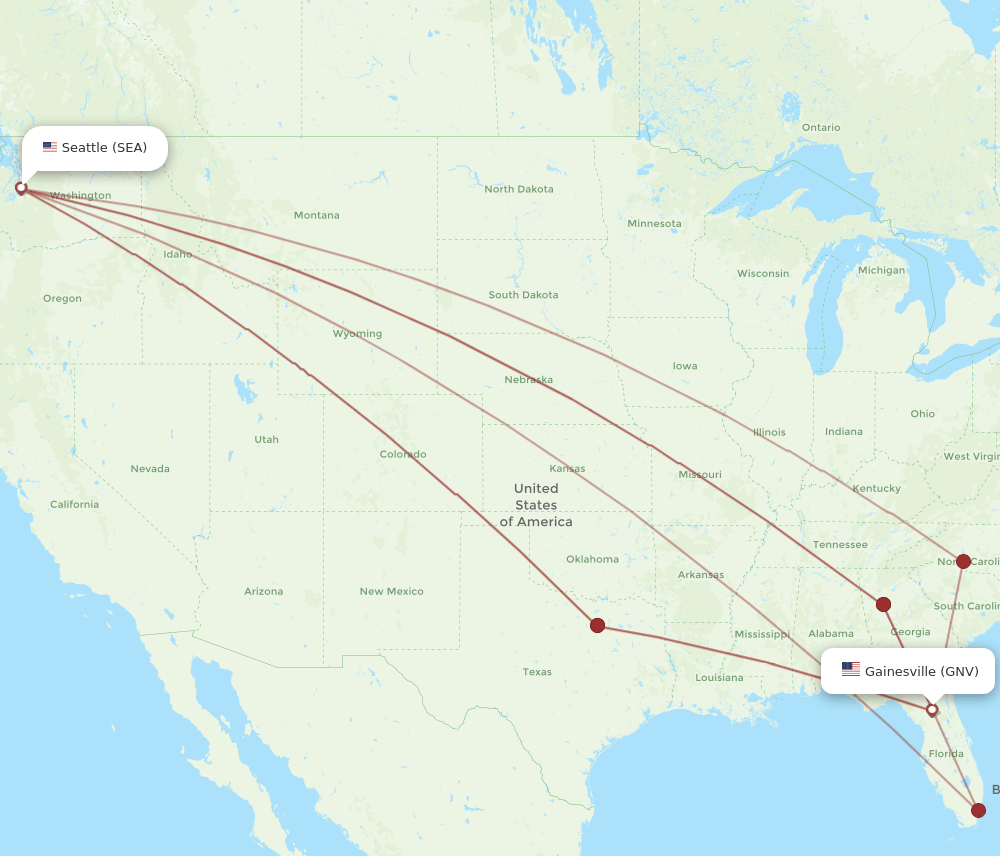 SEA-GNV flight routes