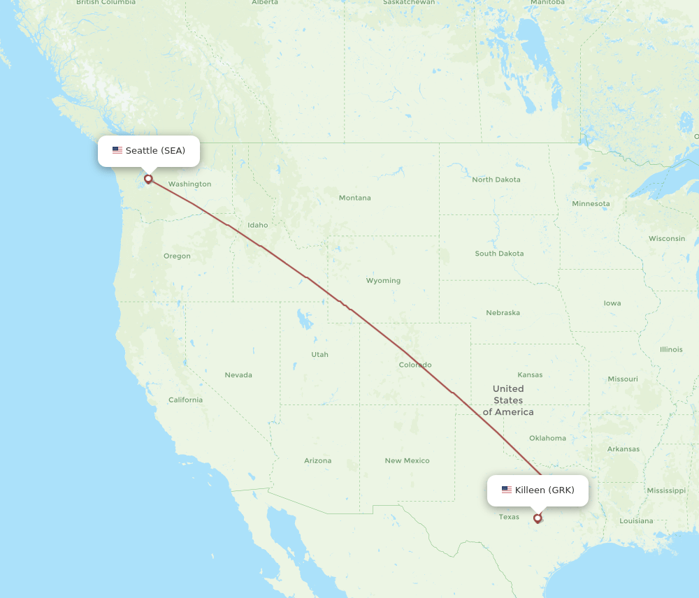 SEA-GRK flight routes