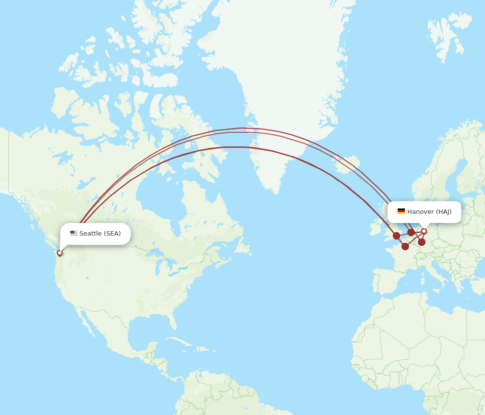 SEA-HAJ flight routes