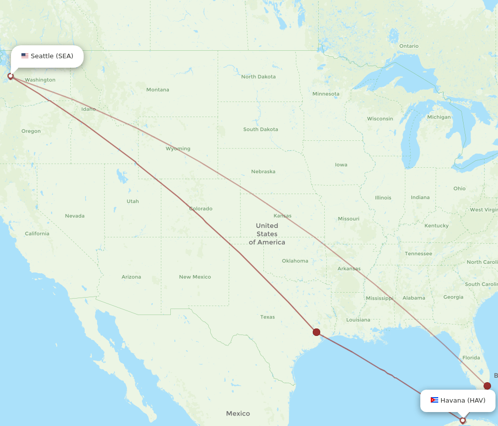 SEA-HAV flight routes