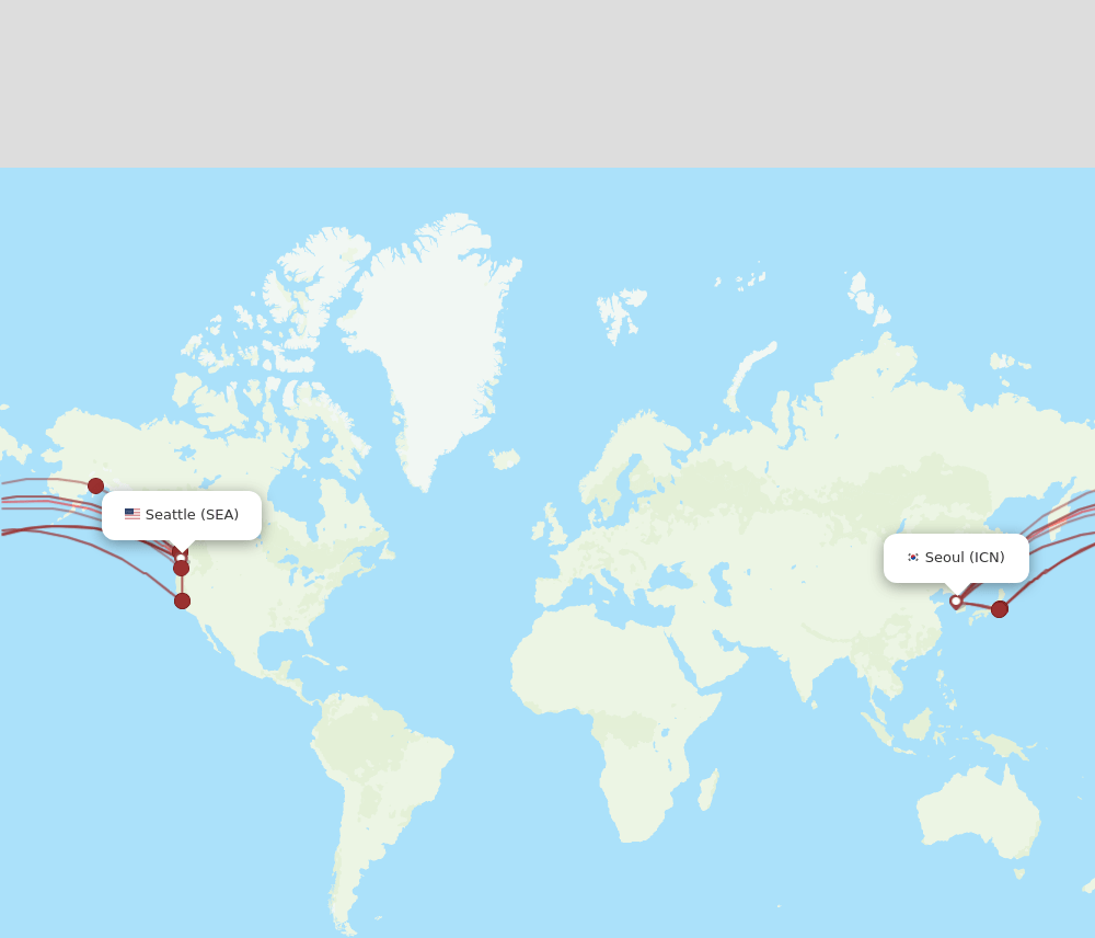 SEA-ICN flight routes