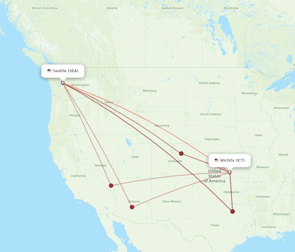 SEA-ICT flight routes