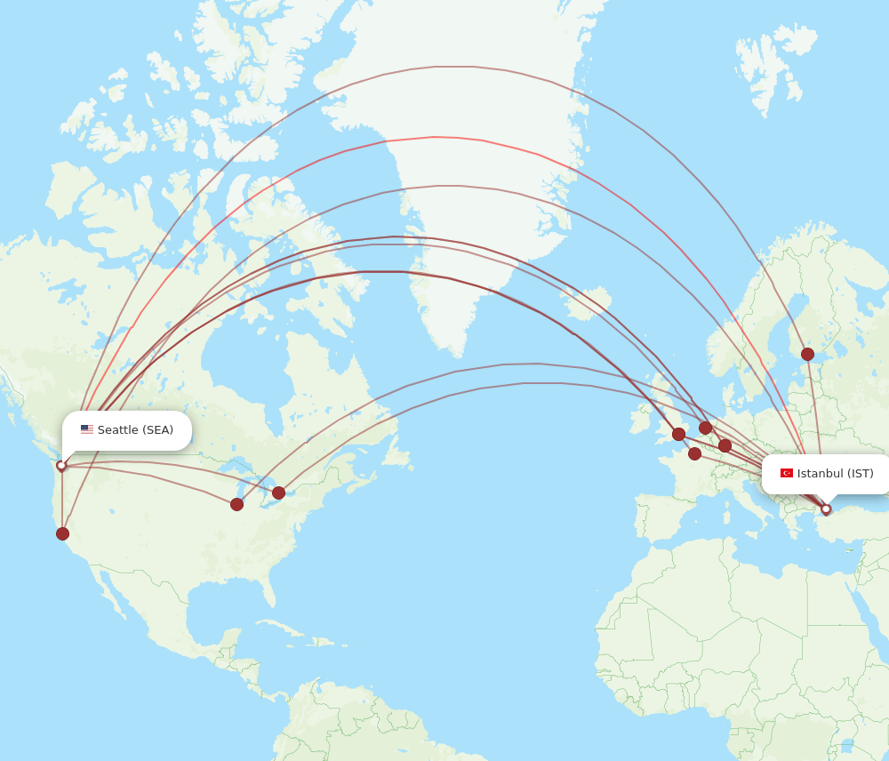 SEA-IST flight routes