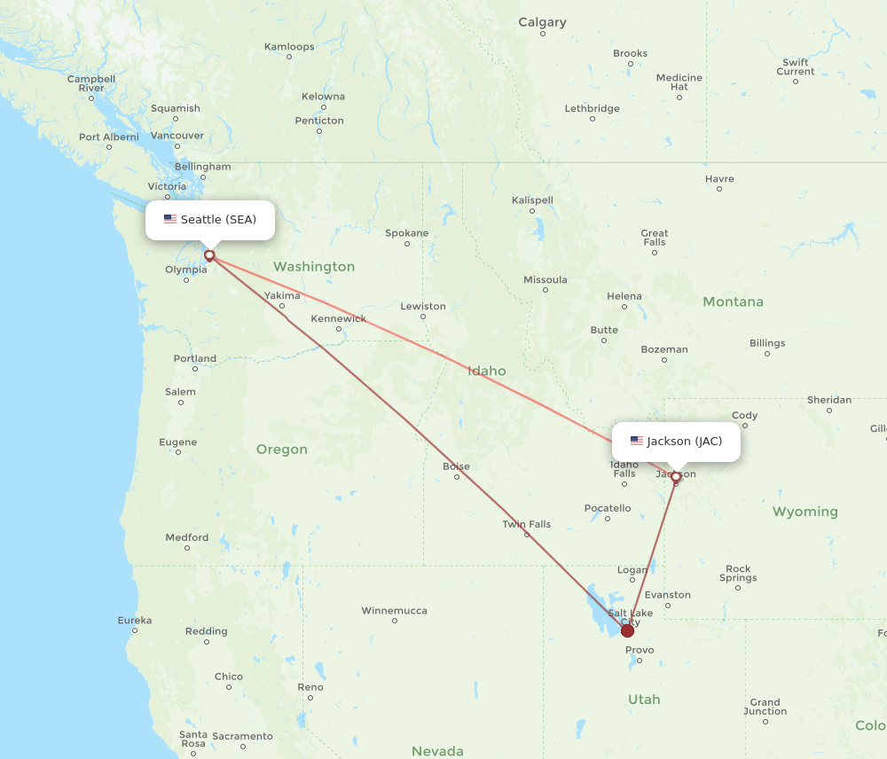 SEA-JAC flight routes