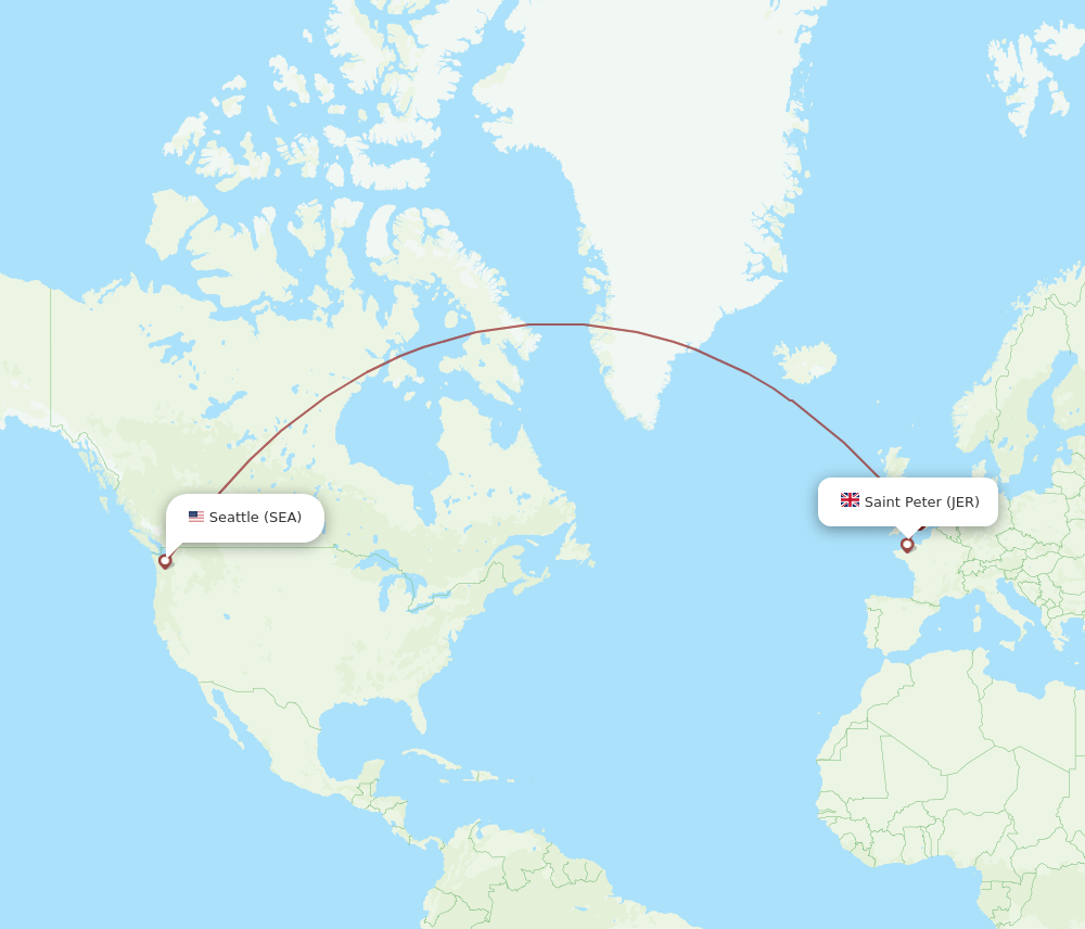 SEA-JER flight routes