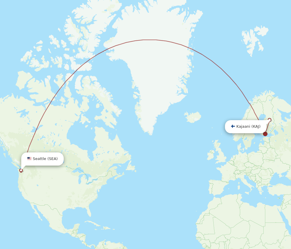 SEA-KAJ flight routes