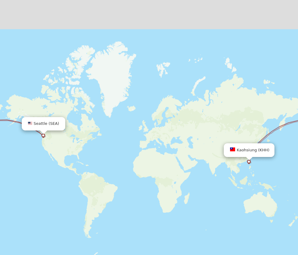 SEA-KHH flight routes