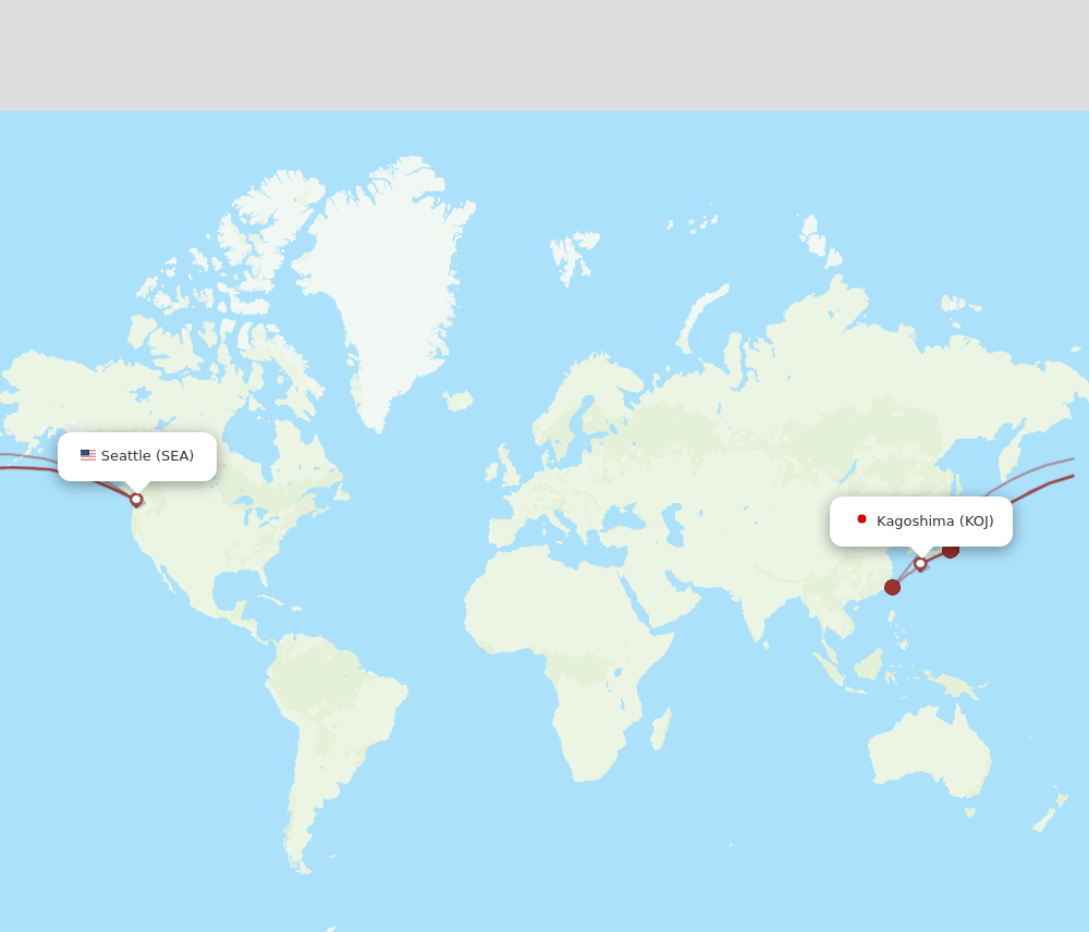 Flights from Seattle to Kagoshima, SEA KOJ - Flight Routes