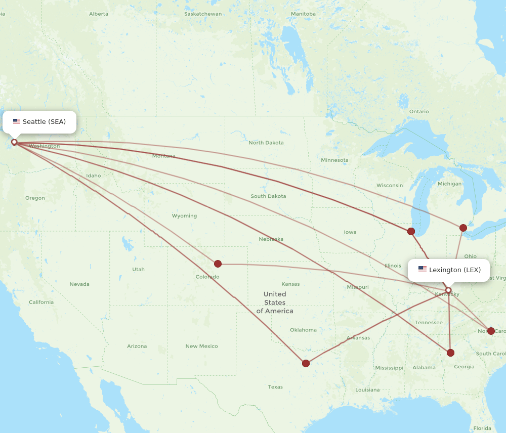 SEA-LEX flight routes