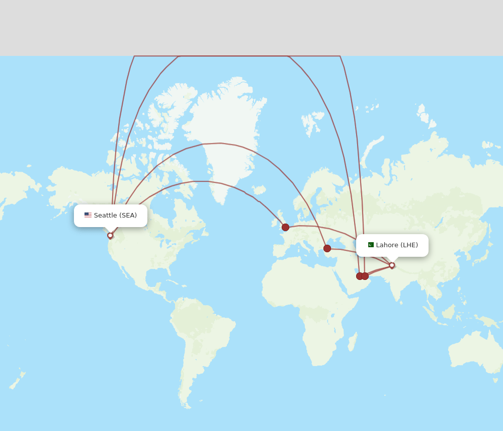SEA-LHE flight routes