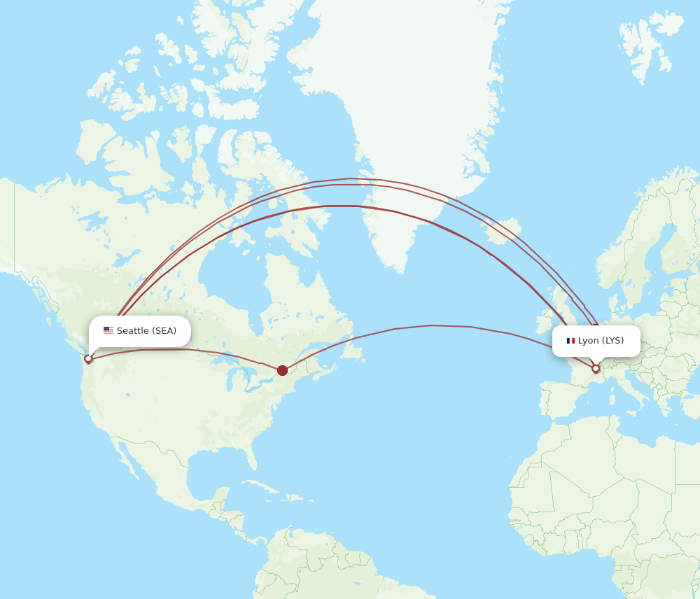 SEA-LYS flight routes